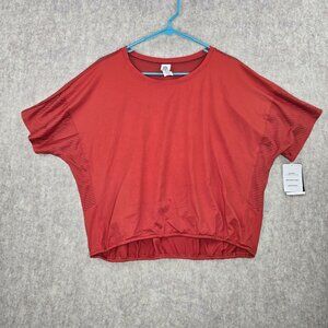 Champion Womens Short Sleeve Loose Fit Striped Top Red Size M Duo Dry+ Polyester